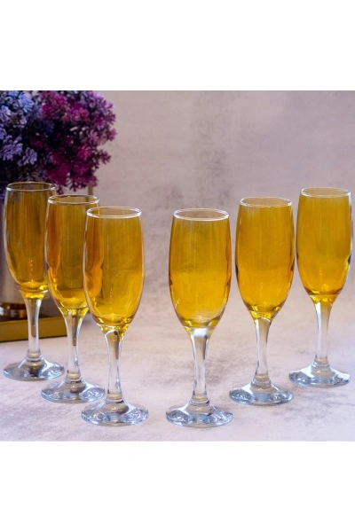 6 Parça Renkli Kahve Yanı Kadeh Bardak Seti 190cc