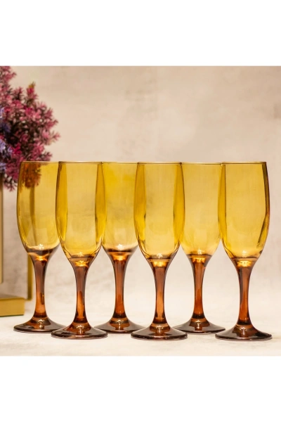 6 Parça Renkli Kahve Yanı Kadeh Bardak Seti 190cc