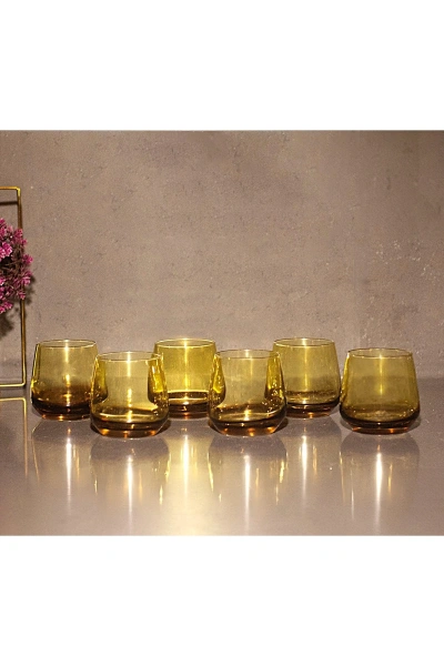 6 Parça Renkli Cam Bardak 345 cc