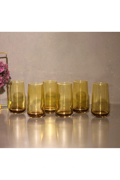 6 Parça Renkli Cam Bardak 480cc