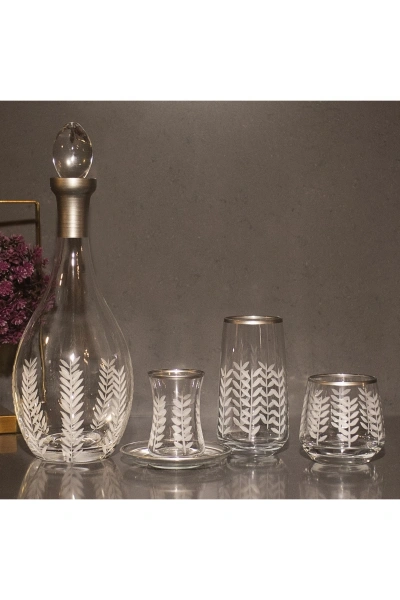 49 Parça 12 Kişilik Başak Kristal Kesme Gümüş Cam Su Bardak Takımı,Meşrubat Bardağı Seti