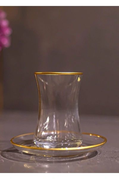 31 Parça 6 Kişilik Gold Cam Su Bardak Takımı, Meşrubat Bardağı Seti