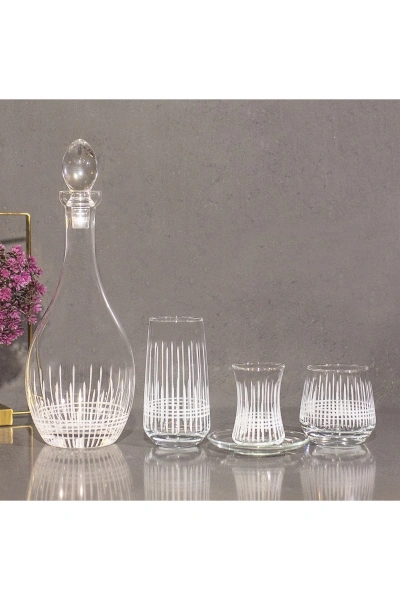 49 Parça 12 Kişilik Üççember El Dekor Kesme Cam Su Bardak Takımı,Meşrubat Bardağı Seti