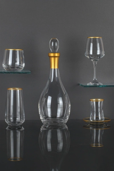 61 Parça 12 Kişilik Royal Touch Gold Bardak-Meşrubat-Su Takımı