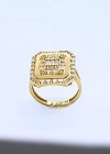 14 Ayar Altın Kare Baget Yüzük