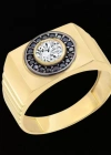 14 Ayar Altın Taşlı Rolex Erkek Yüzüğü