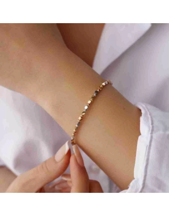 14 Ayar Altın 3 Renkli Dorika Kelepçe