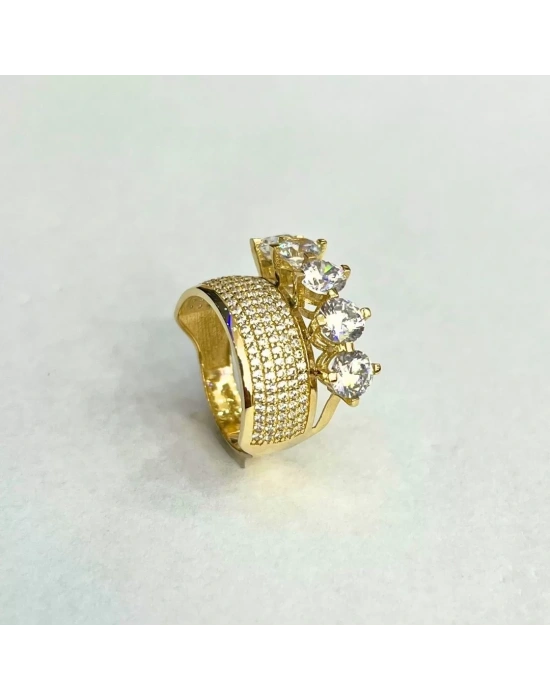 14 Ayar Altın 5 taşlı Alyans