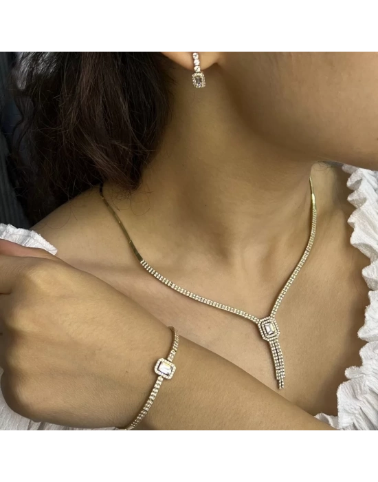 14 Ayar Altın Baget Düğün Seti Takımı