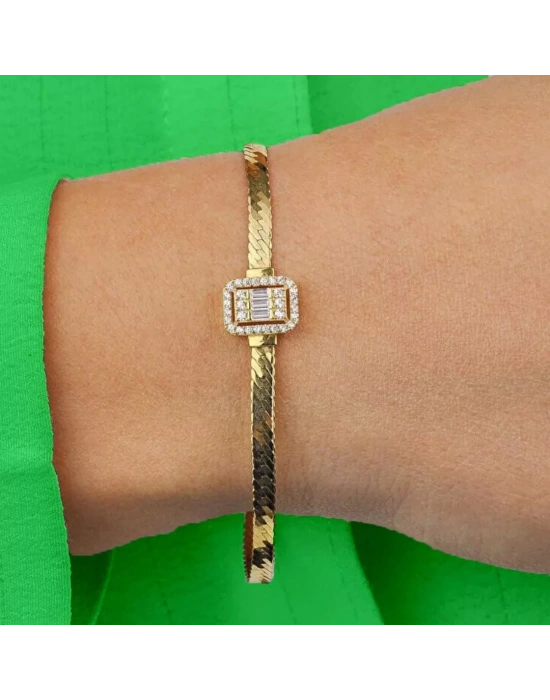 14 Ayar Altın Baget Ezme Bileklik