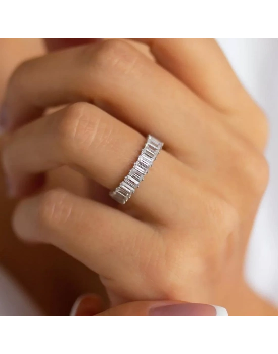 14 Ayar Altın Baget Taşlı Tamtur Yüzük