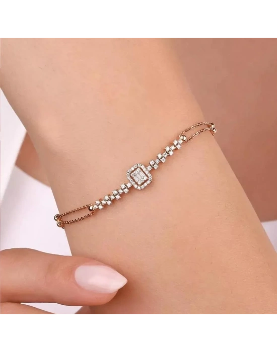 14 Ayar Altın Baget Zincirli Bileklik