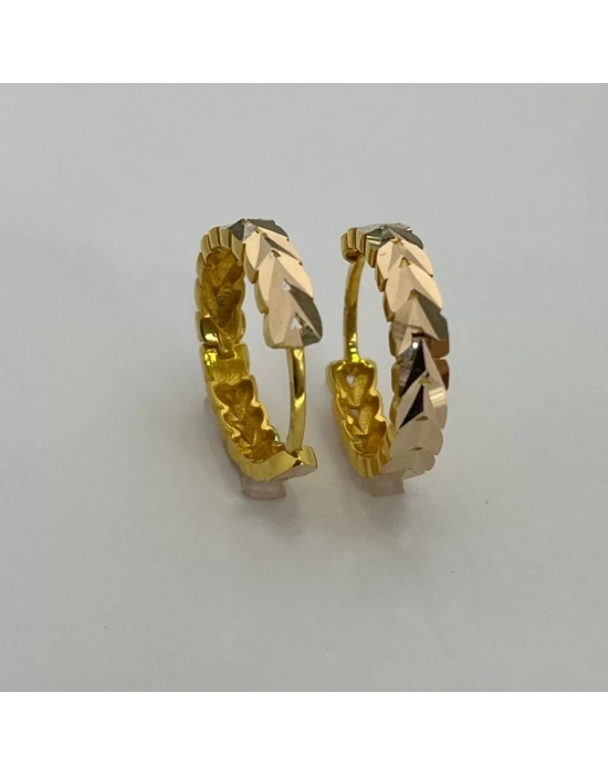 14 Ayar Altın Başak Halka Küpe