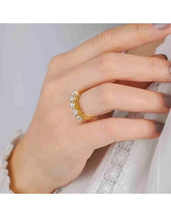 14 Ayar Altın Beştaş Yüzük