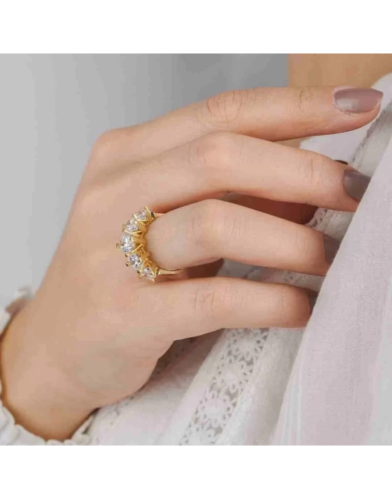 14 Ayar Altın Beştaş Yüzük