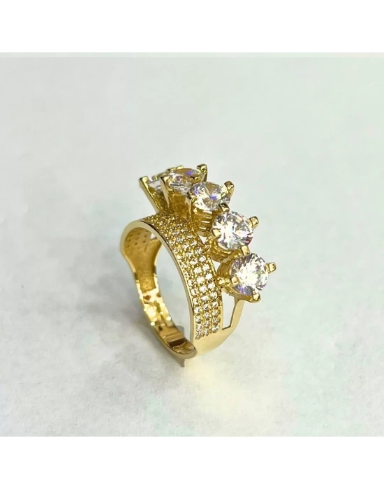 14 Ayar Altın Beştaşlı Tamtur Alyans