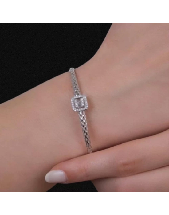 14 Ayar Altın Beyaz Baget Kelepçe