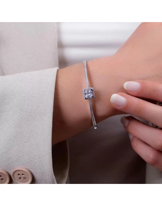 14 Ayar Altın Beyaz Baget Kelepçe