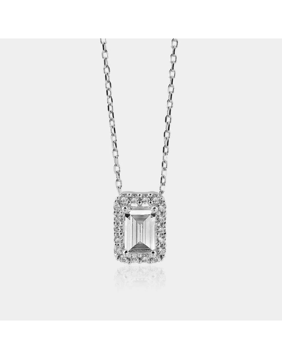 14 Ayar Altın Beyaz Baget Kolye