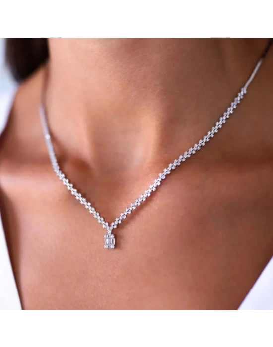 14 Ayar Altın Beyaz Baget Set Takımı