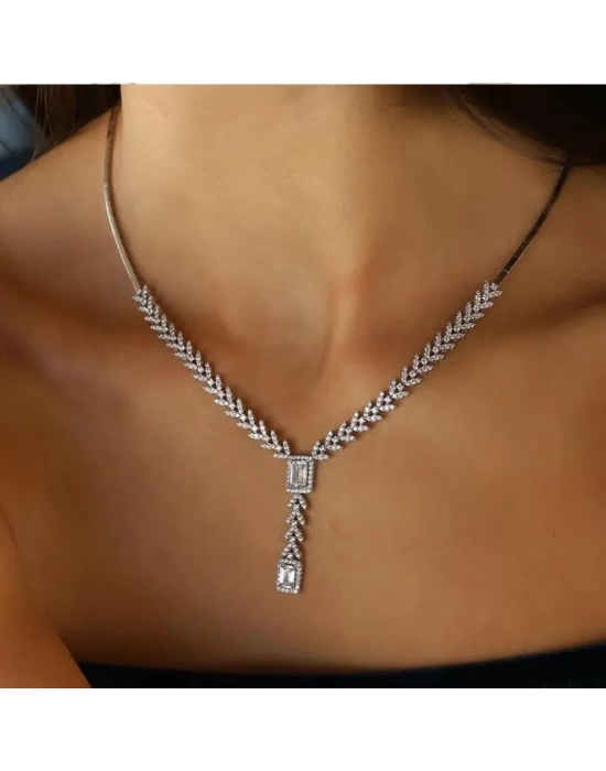 14 Ayar Altın Beyaz Çiftli Büyük Baget Set Takımı