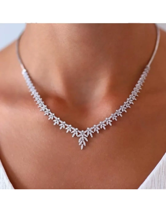 14 Ayar Altın Beyaz Dallı Set Takımı