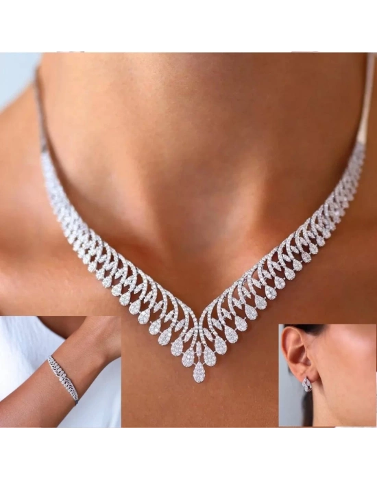 14 Ayar Altın Beyaz Geniş Set Takımı