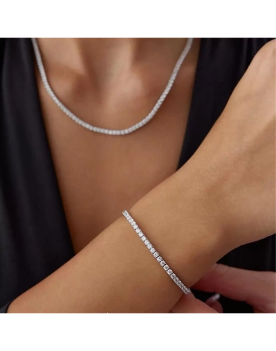 14 Ayar Altın Beyaz Su Yolu Düğün Seti Takımı