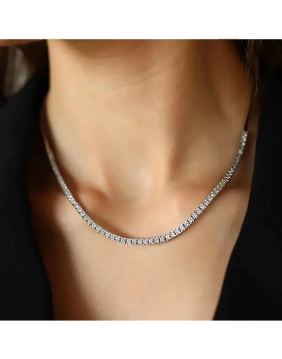 14 Ayar Altın Beyaz Yarım Su Yolu Set Takımı