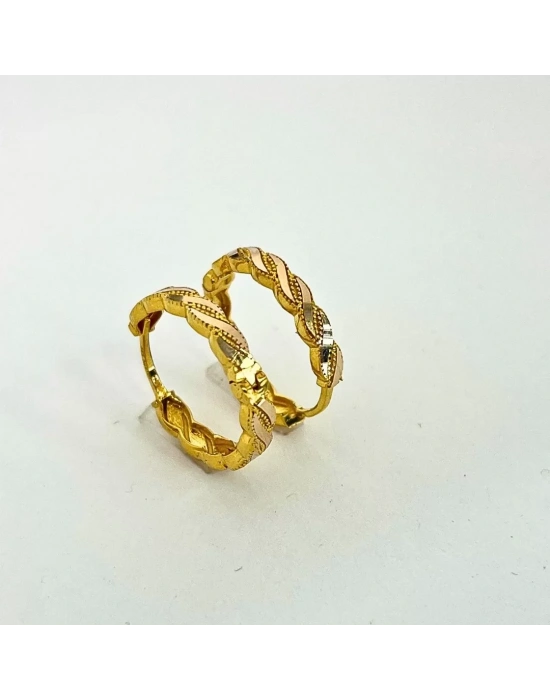 14 Ayar Altın Burgu Halka Küpe