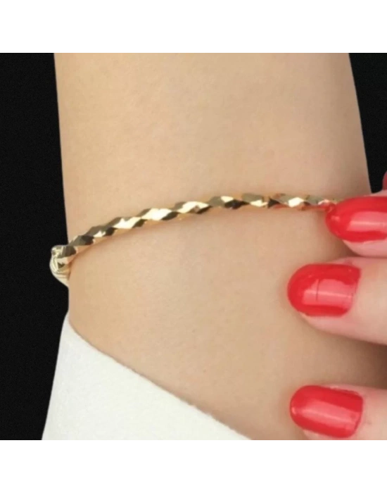 14 Ayar Altın Burgu Sade Kelepçe