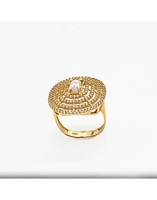 14 Ayar Altın Büyük Baget Yüzük