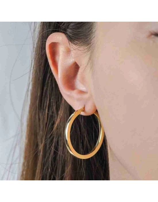 14 Ayar Altın Büyük Halka Küpe