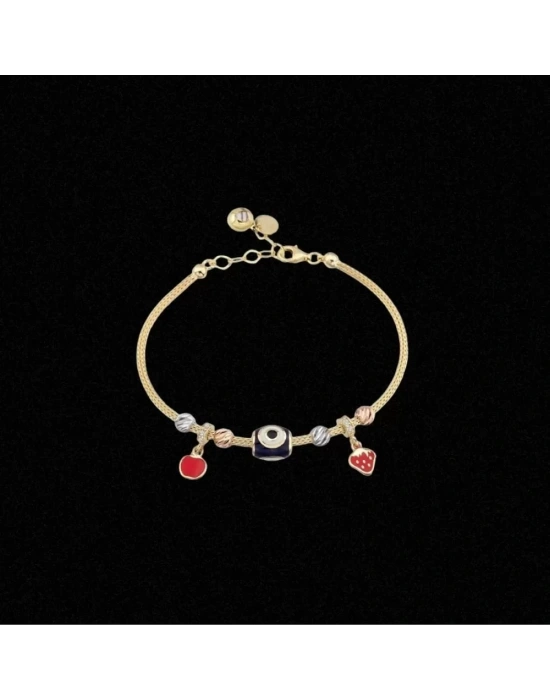 14 Ayar Altın Charm İtalyan Çocuk Bileklik