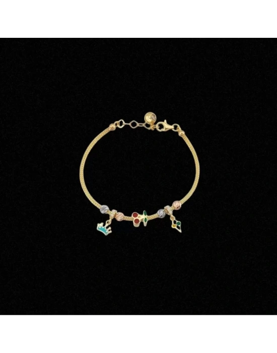 14 Ayar Altın Charm İtalyan Çocuk Kelepçe