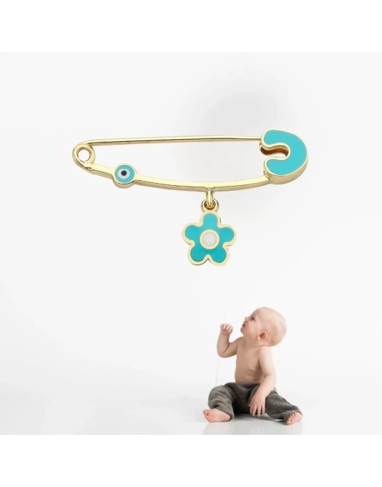 14 Ayar Altın Çiçek Bebek İğnesi