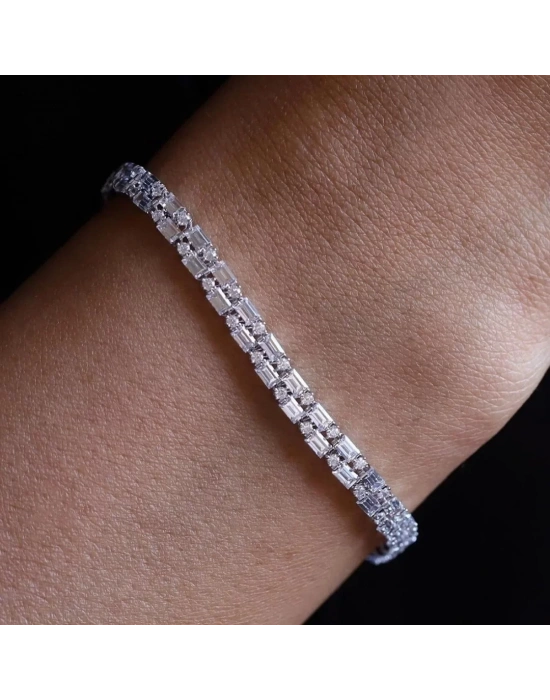 14 Ayar Altın Çift Sıra Baget Su Yolu Bileklik