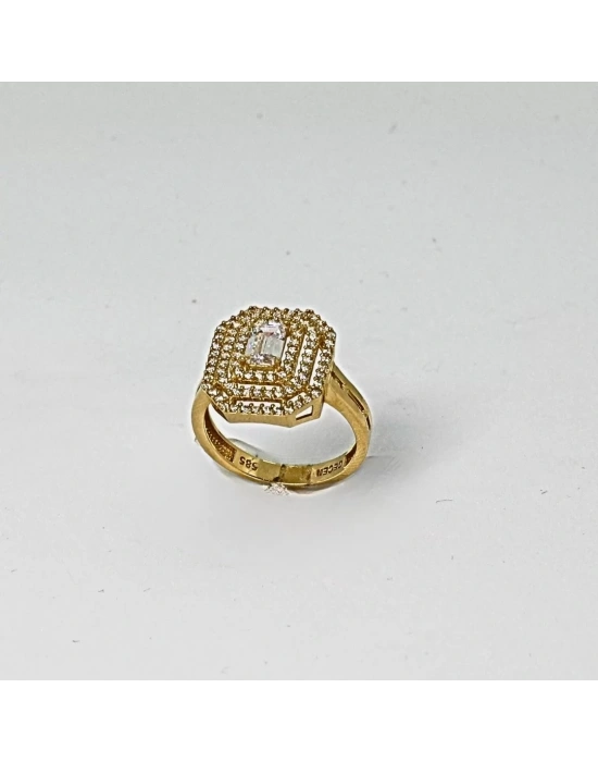 14 Ayar Altın Çiftli Baget Yüzük