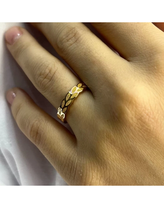 14 AYAR ALTIN ÇİFTLİ BAŞAK YÜZÜK