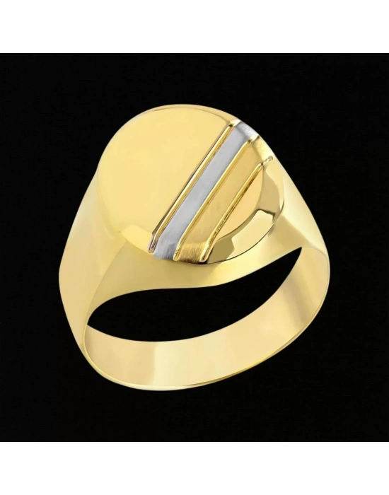 14 Ayar Altın Çiftli Renk Erkek Yüzüğü