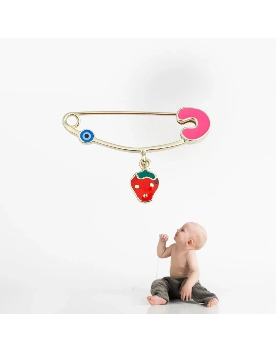 14 Ayar Altın Çilek Bebek İğnesi