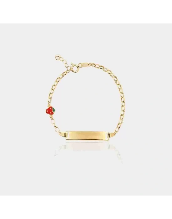 14 Ayar Altın Çilekli Çocuk Bilekliği