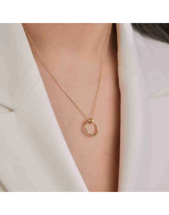 14 Ayar Altın Çivi Kolye