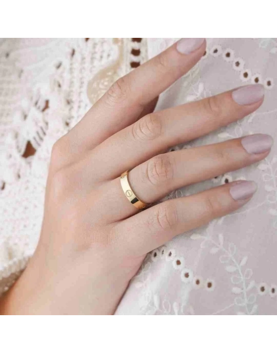 14 Ayar Altın Çivi Yüzük Alyans