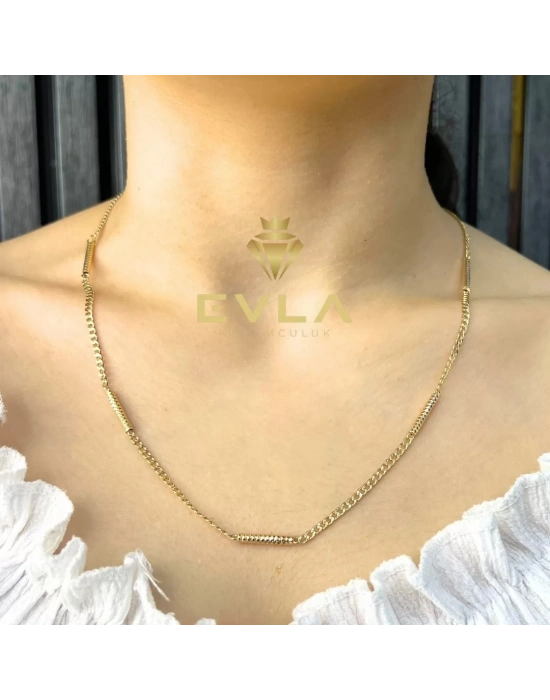 14 Ayar Altın Çubuk Zincir
