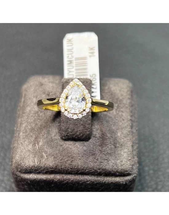 14 Ayar Altın Damla Yüzük