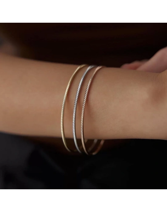 14 Ayar Altın Desenli Ajda Bilezik