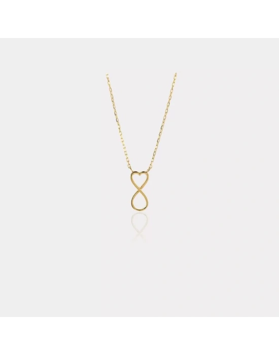 14 Ayar Altın Dikey Sonsuzluk Kolye