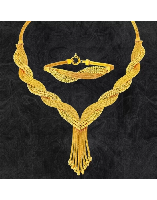 14 Ayar Altın Dolama Mesh Örgü Set Takımı