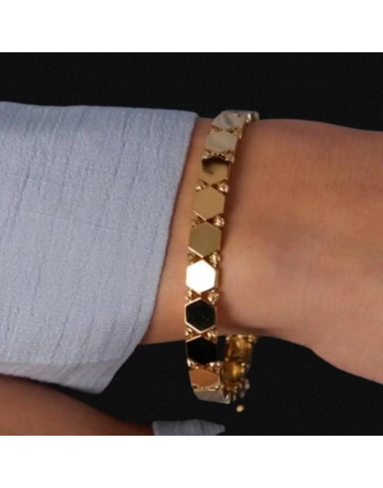 14 Ayar Altın Dorika Küp Kelepçe